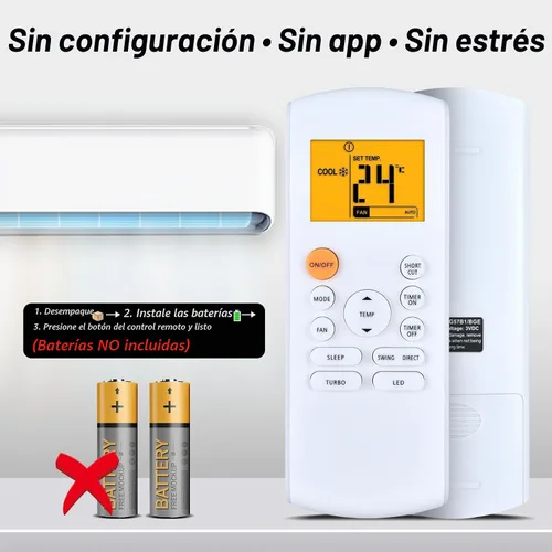 Vista 6 de Nuevo control remoto de CA de repuesto para MRCOOL Mini Split aire acondicionado, apto para DIYM218HPW00C07, DIYM236HPW01C07, DIY-36-HP-230B