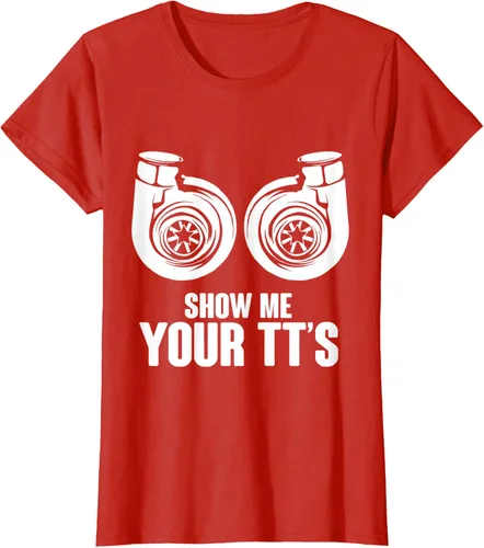Vista 95 de Funny Show Me Your TT's Twin Turbo Car Racing Camiseta, Negro, S