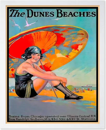 Vista 34 de Poster Master Póster de viaje vintage, impresión retro de playas de dunas - Arte de línea South Shore - Regalo para él, ella, amante de los viajes