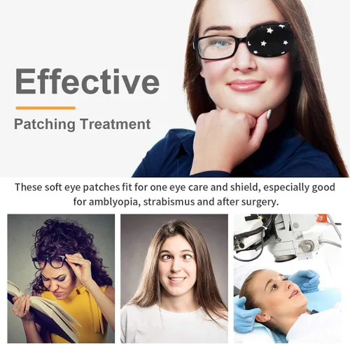 Vista 7 de eZAKKA Parches para ojos para adultos, parche para gafas, parche de seda para ojo perezoso, ambliopía, estrabismo y después de la cirugía