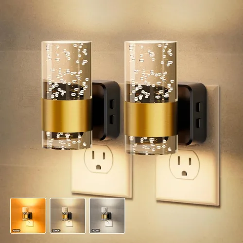 Vista 28 de JandCase Luz Nocturna de Vela, Luces Nocturnas que se Enchufan a la Pared, Blanco Suave 3000K, Brillo Ajustable 0-100LM, Sensor de Anochecer a