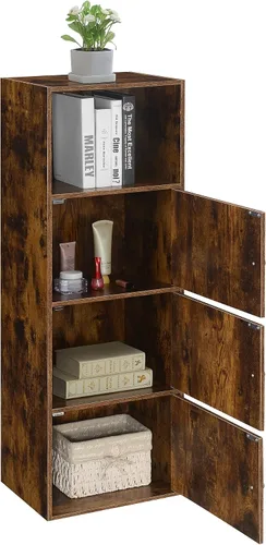 Vista 5 de Convenience Concepts Xtra Storage Gabinete de Tres Puertas con Estante en Acabado de Madera de Nogal