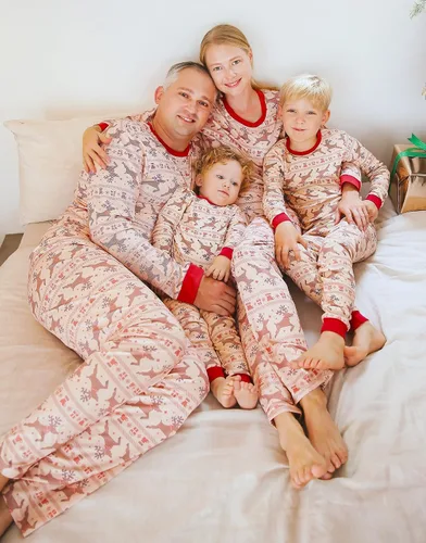 Vista 78 de VAENAIT BABY Infant Toddler Kids Adult Couple Family Matching Women Men Christmas Pjs Xmas Holiday Buffalo Plaid Pajama Set