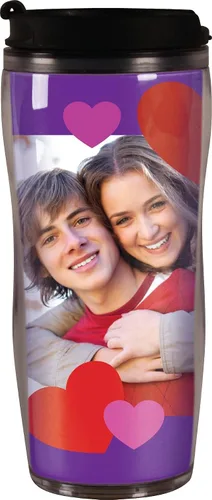 Vista 6 de Taza + etiqueta de bolsa = combo de regalo de bricolaje: crea tu propia taza de viaje personalizada con foto y etiqueta de equipaje, inserta tus