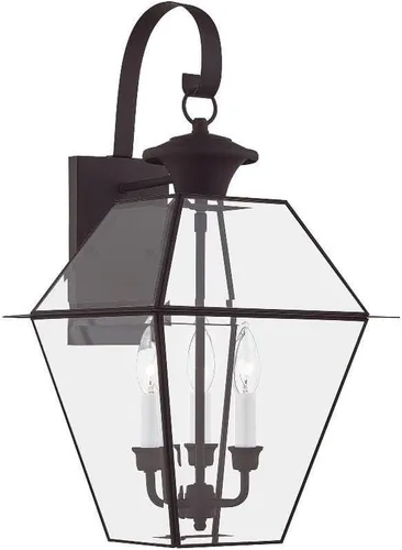 Vista 11 de Livex Lighting 2381-02 - Farol de pared para exteriores, latón pulido Persianas de vidrio biselado transparente