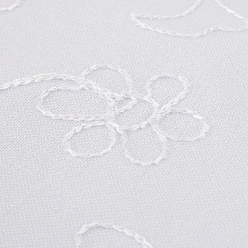 Vista 3 de Violet Linen Dublin - Mantel de diseño bordado blanco de 72 x 120 pulgadas, rectangular, rectangular