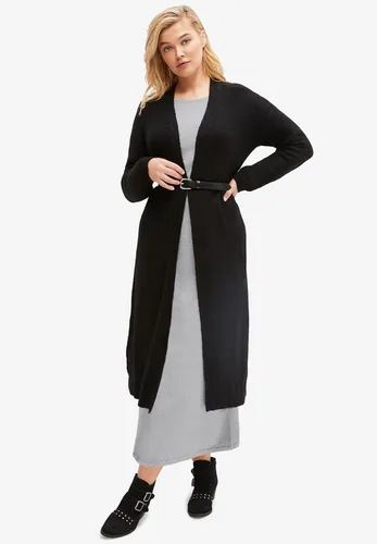 Vista 4 de Ellos Vestido largo de punto de manga 34 para mujer, talla grande
