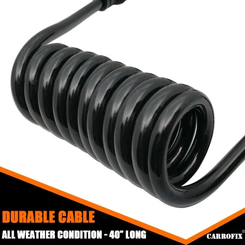 Vista 2 de Adaptador de Conector de Cableado Enrollado de 7 Vías a 4 Vías Planas para Remolque de RV
