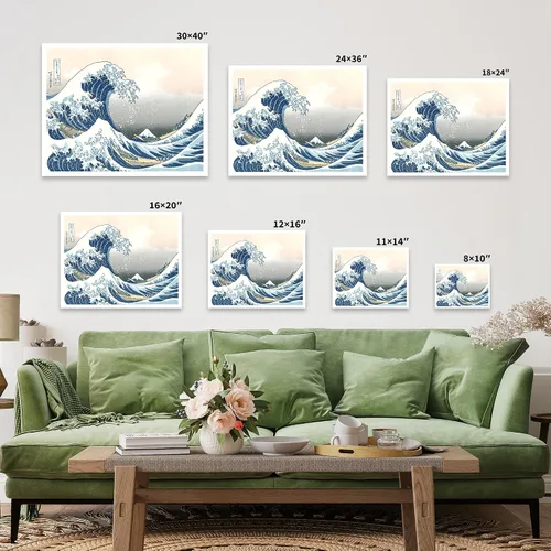 Vista 2 de Poster Master Lienzo The Great Wave – Impresión náutica retro – Arte japonés – Regalo para artista, amigo – Arte ilustrado – Decoración