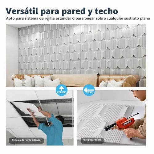 Vista 7 de Art3dwallpanels Paneles de pared 3D de 19.7 "x 19.7" PVC blanco, 12