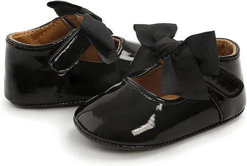 Vista 7 de Zapatos de bebé Mary Jane Flats antideslizantes con suela suave para bebés y niños pequeños, primeros caminantes, para fiestas, Navidad y vestidos