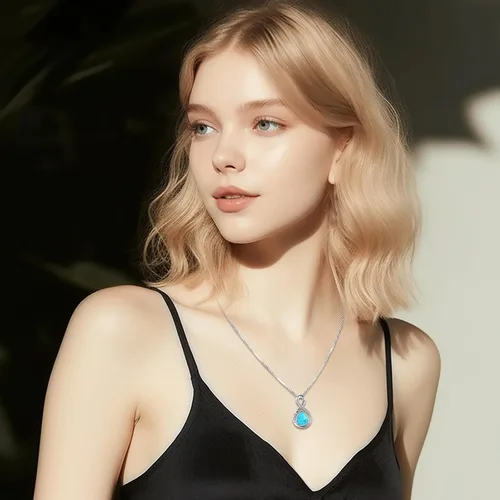 Vista 85 de Joyas de turquesa para mujeres y hombres de plata de ley 925 con colgante de urna para cenizas, collar con medallón de imagen, martillo de Thor