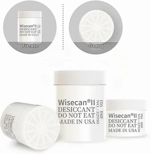 Vista 2 de Wisesorb Wisecan - Paquete de 100 recipientes de gel de sílice, cápsulas de gel de sílice, cápsulas desecantes, absorbentes de humedad