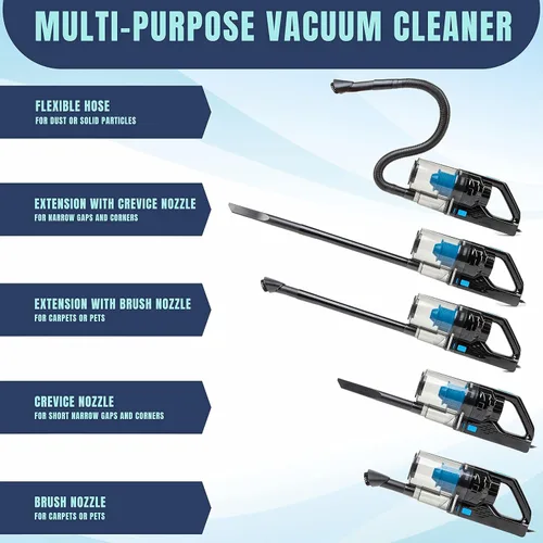 Vista 5 de Neiko Aspiradora portátil para automóvil en seco y húmedo, alta potencia, pequeña aspiradora para detalles de vehículos, potencia de 12 V CC, mejor