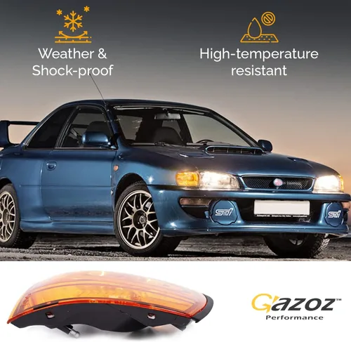 Vista 5 de Luces de esquina ámbar de cristal Lámparas W/E-Mark para 1992-2000 Subaru impreza Outback GC8 CC8A