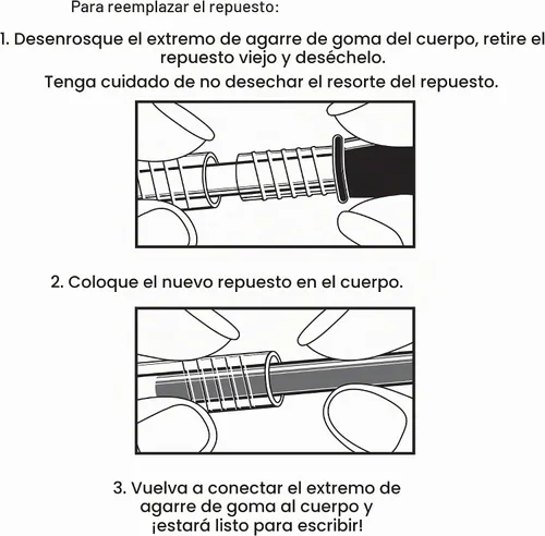 Vista 2 de PILOT, recambios de tinta líquida Precise V5 RT, punta extrafina de 0.5 mm, negro, paquete de 6