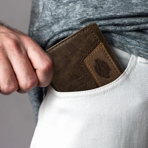 Vista 5 de Dickies Cartera triple de cuero para hombre, Negro