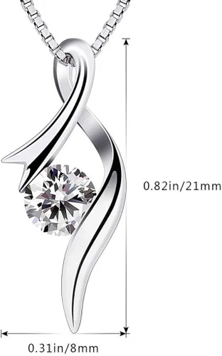 Vista 4 de ZYooch - Dije con la palabra Mom grabada para mujer collar de compromiso de diamantes de imitación joyas para regalar