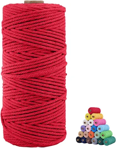 Vista 76 de Cordón de algodón para macramé 3mm x 109 yardas, cuerda de macramé natural color beige, suministros perfectos de algodón para macramé, para hacer