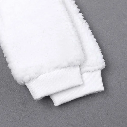 Vista 6 de Chaqueta con capucha de forro polar para bebés, niñas y niños, abrigo cálido de invierno con orejas