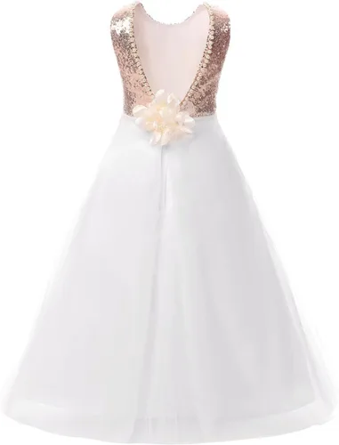 Vista 2 de Sarahbridal Vestido de princesa de fiesta de flores para niñas pequeñas FG001