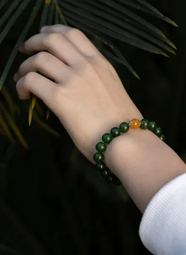 Vista 21 de Pulseras de cristal con cuentas de Charka para mujer, hechas a mano con aventurina verde de 0.315 pulgadas (0.315 in), pulseras de piedra de cristal