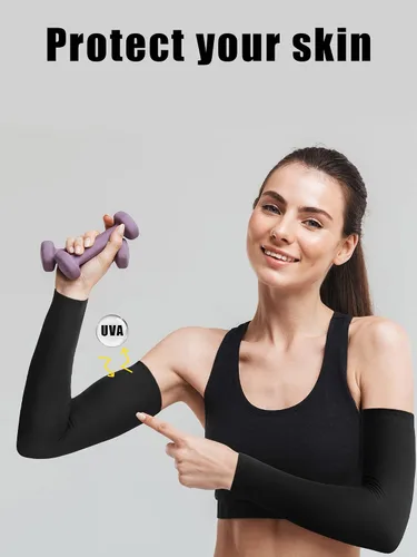 Vista 3 de 10 pares de mangas de sol refrescantes para hombres y mujeres, con protección ultravioleta