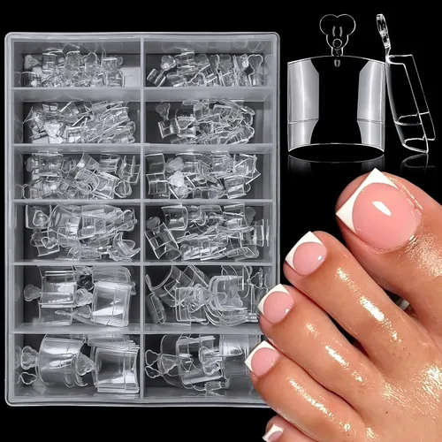 Vista 10 de 240 puntas de uñas de gel de almendra, uñas postizas cortas, uñas postizas transparentes, puntas de uñas de almendra extra cortas, puntas de uñas