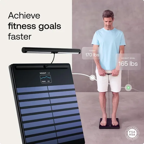 Vista 3 de WITHINGS Body Scan - Báscula WiFi Conectada para Mejorar tu Salud, Báscula Personal BIA, Análisis de Composición Corporal, Grasa Corporal, Masa