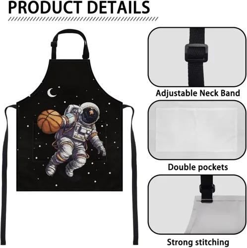 Vista 6 de Delantales para niños y niñas, delantales de pintura con bolsillo, delantales de cocina de 3 a 8 años