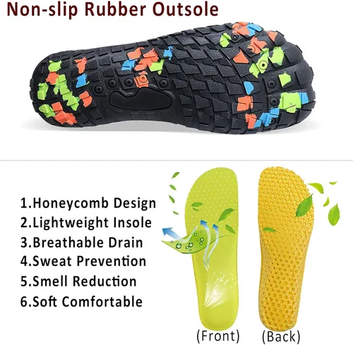 Vista 4 de MAYZERO Zapatos de agua para hombres y mujeres, zapatos de surf, playa, piscina, zapatos de punta ancha, senderismo, zapatos de agua, zapatillas
