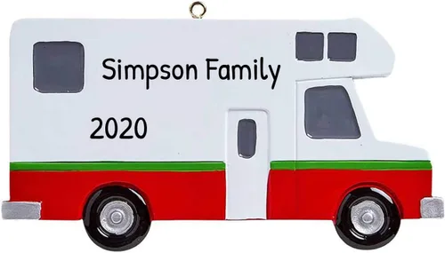 Vista 12 de Adornos de campamento personalizados 2025 – Adorno Airstream para caravana, remolque, Airstream, adorno de Navidad, tren, adornos de Navidad 2025