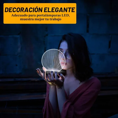 Vista 6 de Honoson Base de lámpara LED de noche 3D de 4 piezas, 16 colores, base de exhibición de luces LED con control remoto y cable USB, marco de luces