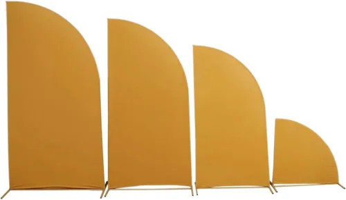 Vista 35 de Efavormart - Juego de 4 fundas de elastano beige para arco de media luna, fundas de telón de fondo Chiara de 2.5 pies a 7 pies para escenarios