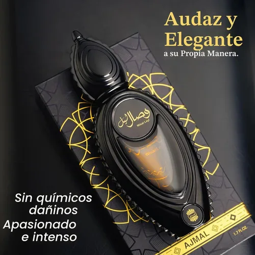 Vista 2 de Ajmal Wisal Layl Eau de Parfum para Hombre, 1.7 oz – Aroma oriental picante