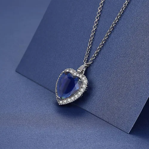 Vista 9 de AILUOR Titanic Heart of the Ocean Collar, collar de plata colgantes, joyería regalo del día de la madre