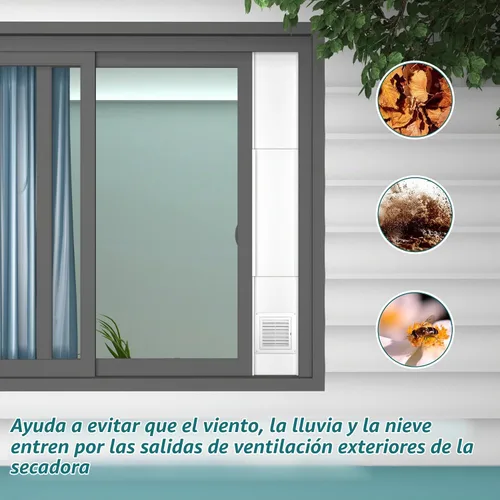 Vista 8 de Daisypower Kit de ventana de ventilación para secadora, kit de ventilación de ventana ajustable de 4 pulgadas con cubierta de ventilación
