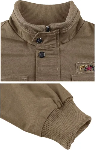 Vista 5 de TACVASEN - Chaquetas de algodón para hombre, estilo militar, con múltiples bolsillos