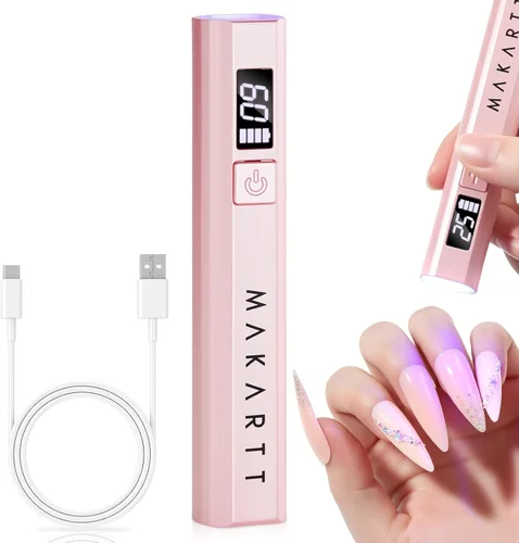 Vista 14 de Makartt - Lámpara de uñas LED de mano con modo indoloro para curar gel constructor blanco-1