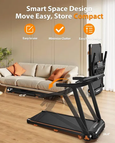 Vista 8 de Cinta de correr plegable para el hogar con inclinación, pantalla LED doble extragrande, velocidad máxima de 8.5 MPH, altavoz Bluetooth, capacidad
