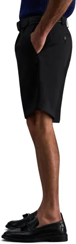 Vista 3 de Haggar Men's Cool 18 Pro Straight Fit Pleated Front 4-Way Stretch Expandable Waist Golf Performance Short Negro