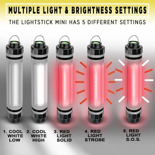 Vista 5 de SunJack LightStick Camplight - Linterna LED recargable impermeable y banco de energía Linterna de camping portátil para senderismo, mochilero