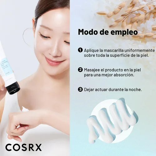 Vista 7 de [Cosrx], última mascara nutritiva de noce de arroz, spa, 2.1 oz 68% Rice Extract Sleeping Pack, Brightening, Deep Nourishment for Dull, Dry Skin