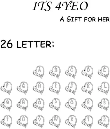 Vista 7 de ITS4YEO 925 Sterling Silver Infinity Heart Pendant Initial Necklaces Silver Necklace Zircon Pendant Necklaces for Women Jewelry Gift for Women Wife