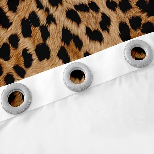 Vista 6 de Feelyou Cortinas opacas con estampado de leopardo de 30% a 50%, cortinas de oscurecimiento con estampado de guepardo para dormitorio, para niños