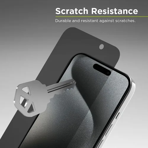 Vista 4 de PureGear Protector de pantalla de vidrio templado de privacidad de 2 vías compatible con Apple iPhone 15 Pro (2023) de 6.1 pulgadas, cobertura