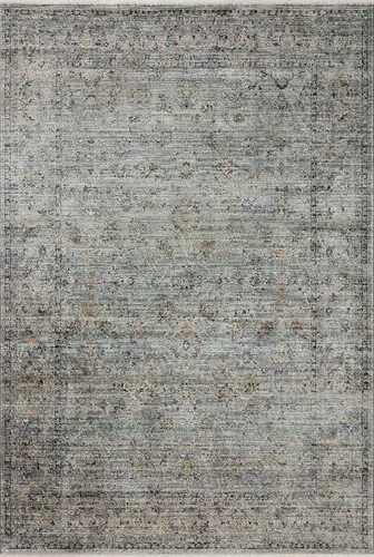 Vista 3 de Loloi Jean Stoffer Katherine Collection KES-01 Ocean/Gold - Alfombra decorativa de 2 pies y 3 pulgadas x 3 pies y 10 pulgadas, altura de pelo de 25