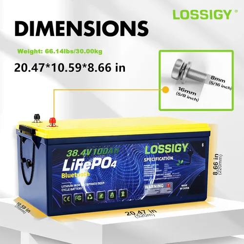 Vista 2 de LOSSIGY Batería de litio de 36V para carrito de golf con cargador y monitor de 25A, kit de conversión de 36 voltios para carrito de golf, perfecto