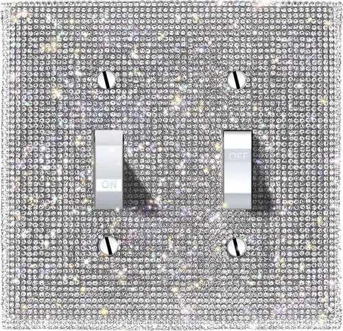 Vista 12 de WIRESTER Cubierta para placa de pared con diamantes de imitación brillantes y dorados, color amarillo dorado citrino, cubierta para interruptor