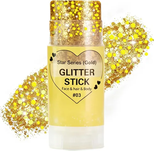 Vista 27 de Go Ho Patriotic Body Glitter Stick, accesorios del 4 de julio, rojo, blanco